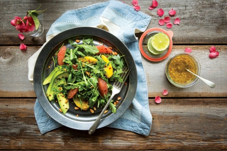 Arugula, Peach, Grapefruit, and Avocado Salad