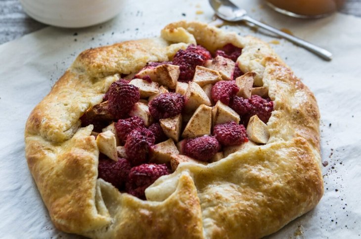 Apple Raspberry Galette with Butter Crust