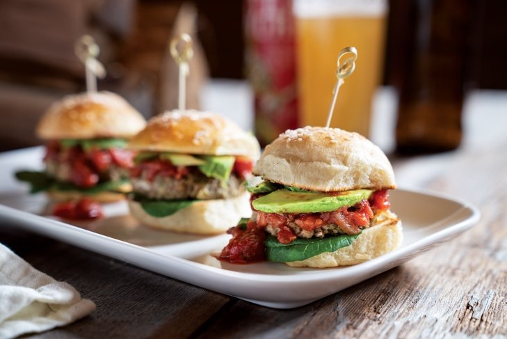 Falafel Sliders with Smoky Tomato Sauce